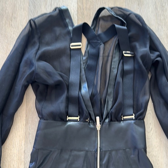 Honey Birdette one piece Black Sheer Long Sleeve Bodysuit with Zipper - Picture 2 of 7